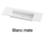 Plan vasque lavabo, sur mesure, Largeur 101 à 200 cm x Profondeur 40 à 80 cm, résine composite de haute qualité, Finition lisse blanc BRILLANT laqué ou mate, Livraison Offerte.